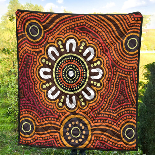 Australia Aboriginal Inspired Quilt - Aboriginal Style Of Dot Background Connection Quilt